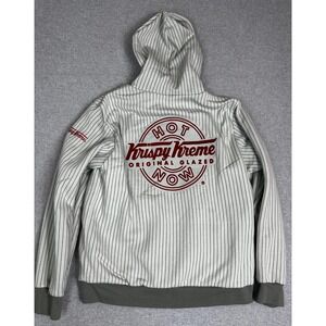 Krispy Kreme Hoodie Mens Large Gray Pinstripe Full Zip Hot Now Original Glazed‎